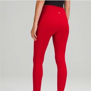 Red align high rise Lululemon leggings size 4